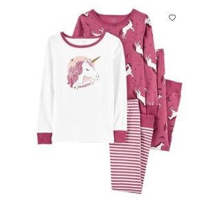 NWT 2x-2 Piece Carter’s Unicorn Fitted Girls Pajamas Sz 18 Month